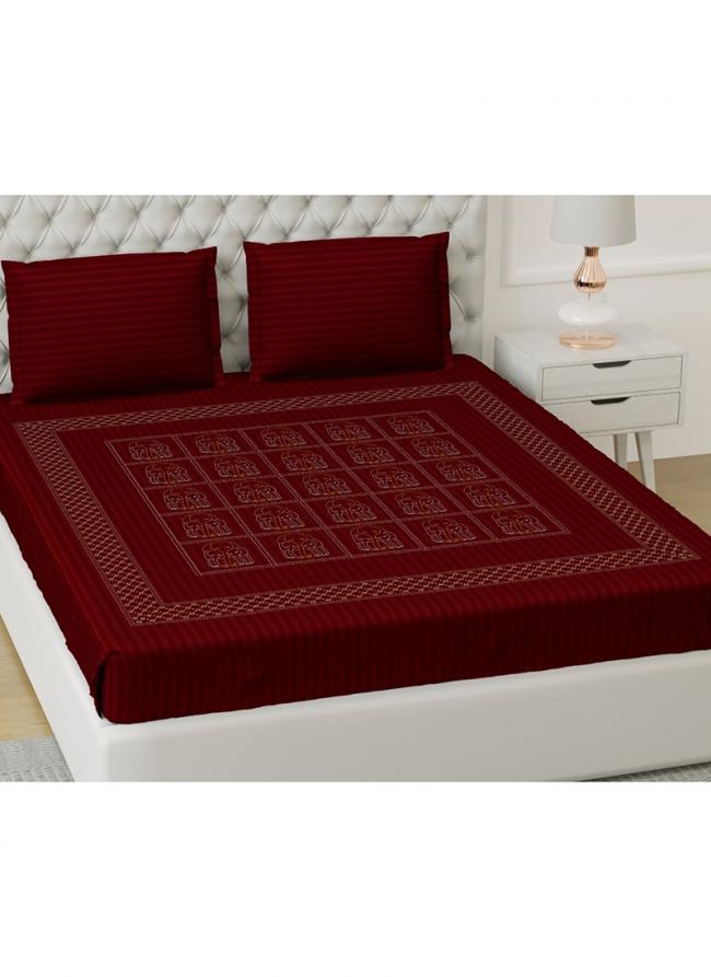 Cotton Red   Printed Bedsheets( 108*108)